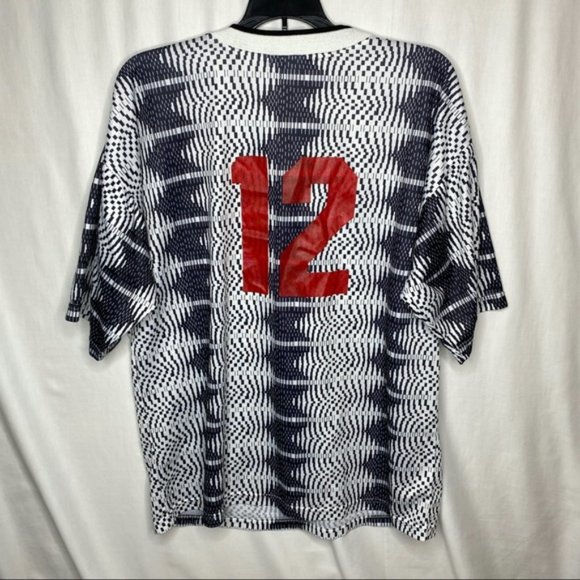 Vintage Lotto Italia 14 Mens All Over Geometric Soccer Futbol Jersey Size XL 90s - Picture 3 of 3